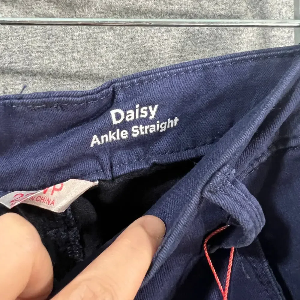 Laurie Felt Petite Daisy Floral Embroidered Ankle Jeans Navy, Plus Petite 22